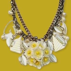 Repurposed Hand Crafted Vintage Thermoset Jewelry Assemblage Necklace NWT